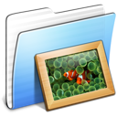 Aqua Stripped Folder Pictures icon